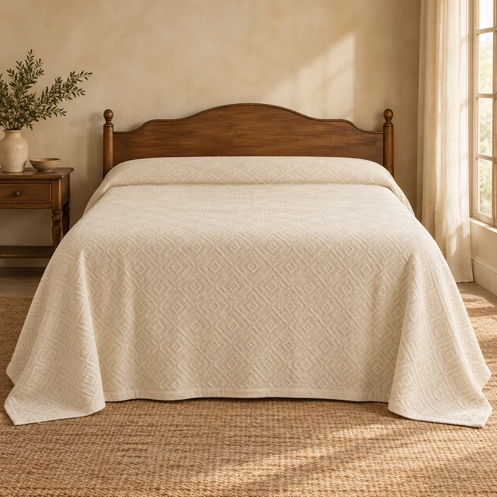 Manor Cotton Bedspread — Ivory