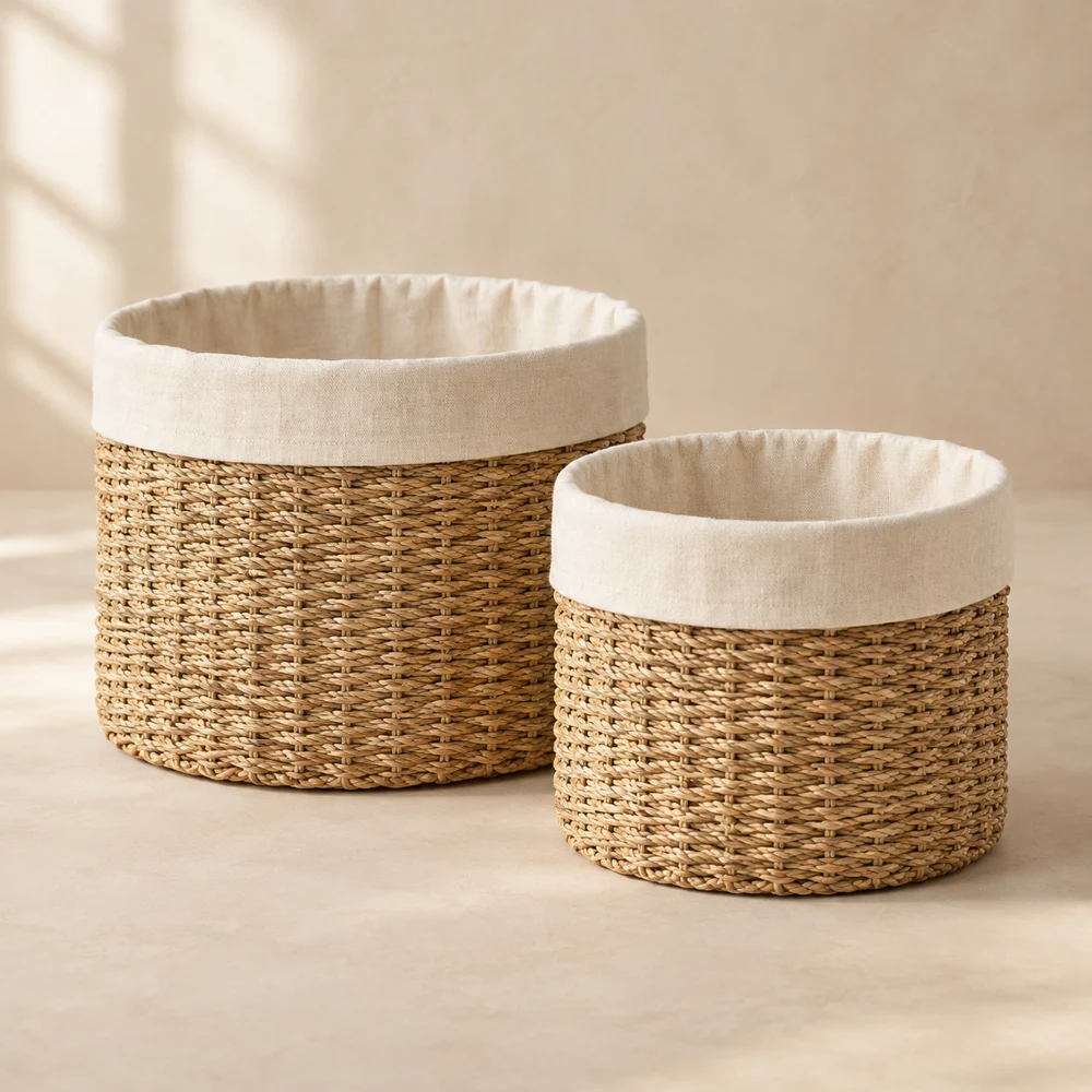 Market Woven Basket Duo — Natural & Cream